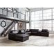 ModMax II Black Leather 8 Piece Sectional with Chaise and Storage Consoles