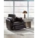 ModMax II Black Leather Swivel Glider Recliner