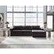 ModMax II Black Leather 3 Piece Sofa Chaise Sectional