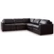 ModMax II Black Leather 5 Piece Sectional
