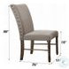 Leventis Cream Linen and Weathered Oak Side Chair with Nailhead Trim Set of 2