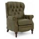 Kendall Oasis Olive Leather Push Thru The Arms Recliner with Nailhead Trim