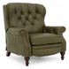 Kendall Oasis Olive Leather Push Thru The Arms Recliner with Nailhead Trim