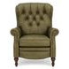 Kendall Oasis Olive Leather Push Thru The Arms Recliner with Nailhead Trim