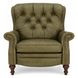 Kendall Oasis Olive Leather Push Thru The Arms Recliner with Nailhead Trim