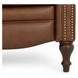Kendall Oasis Walnut Leather Push Thru The Arms Recliner with Nailhead Trim