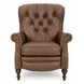 Kendall Oasis Walnut Leather Push Thru The Arms Recliner with Nailhead Trim