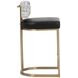 Larissa Bravo Black and Halton Birch Performance Fabric Counter Height Stool