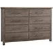 Dovetail Mystic Gray 8 Drawer Dresser