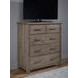 Dovetail Mystic Gray 5 Drawer Standing Dresser