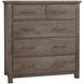 Dovetail Mystic Gray 5 Drawer Standing Dresser
