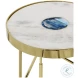 Delilah Polish Gold And White Accent Table