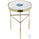 Delilah Polish Gold And White Accent Table