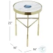 Delilah Polish Gold And White Accent Table