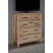 Dovetail Sun Bleached White 5 Drawer Standing Dresser