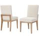 Dovetail Bleached White and Oatmeal Performance Fabric Side Chair