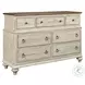 Weatherford Cornsilk And Brown Wellington Dresser