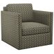 Hinsdale Gray and Brown Upholstered Swivel Chair with Nailhead Trim