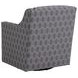 Barrier Gray Upholstered Swivel Chair with Nailhead Trim