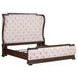 Provence Park Chateau Brown and Texture Cream Queen Upholstered Shelter Bed