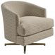 Graves La Costa Beige and Brass Upholstered Swivel Chair