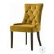 Farren Yellow Velvet and Espresso Side Chair with Nailhead Trim Set of 2