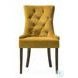 Farren Yellow Velvet and Espresso Side Chair with Nailhead Trim Set of 2