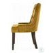 Farren Yellow Velvet and Espresso Side Chair with Nailhead Trim Set of 2