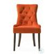 Farren Orange Velvet and Weathered Oak Side Chair with Nailhead Trim Set of 2