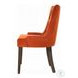 Farren Orange Velvet and Weathered Oak Side Chair with Nailhead Trim Set of 2