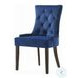 Farren Blue Velvet and Weathered Oak Side Chair with Nailhead Trim Set of 2