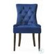 Farren Blue Velvet and Weathered Oak Side Chair with Nailhead Trim Set of 2