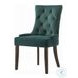 Farren Green Velvet and Weathered Oak Side Chair with Nailhead Trim Set of 2