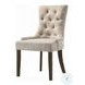 Farren Beige Fabric and Weathered Oak Side Chair with Nailhead Trim Set of 2