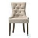Farren Beige Fabric and Weathered Oak Side Chair with Nailhead Trim Set of 2