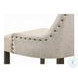 Farren Beige Fabric and Weathered Oak Side Chair with Nailhead Trim Set of 2