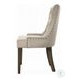 Farren Beige Fabric and Weathered Oak Side Chair with Nailhead Trim Set of 2