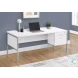 7725 White And Silver 72" Computer Desk