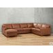 Langston Nutmeg Top Grain Leather LAF Chaise Sectional