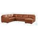 Langston Nutmeg Leather 4 Piece Modular Sectional with Nailhead Trim