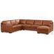 Langston Nutmeg Top Grain Leather RAF Chaise Sectional
