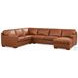 Langston Nutmeg Leather 4 Piece Modular Sectional with Nailhead Trim