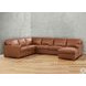 Langston Nutmeg Top Grain Leather RAF Chaise Sectional