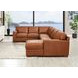 Langston Nutmeg Top Grain Leather RAF Chaise Sectional