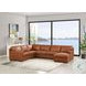Langston Nutmeg Top Grain Leather RAF Chaise Sectional