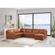 Langston Nutmeg Leather 4 Piece Modular Sectional with Nailhead Trim