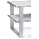 Hessie Silver And White Marble Top Rectangular End Table