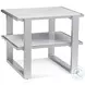 Hessie Silver And White Marble Top Rectangular End Table