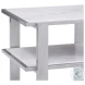 Hessie Silver And White Marble Top Rectangular End Table