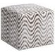 Jupiter Zanzibar Sandstone and White Upholstered Square Ottoman with Casters